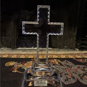 COPY - Lead crystal clear standing CROSS 9.5"